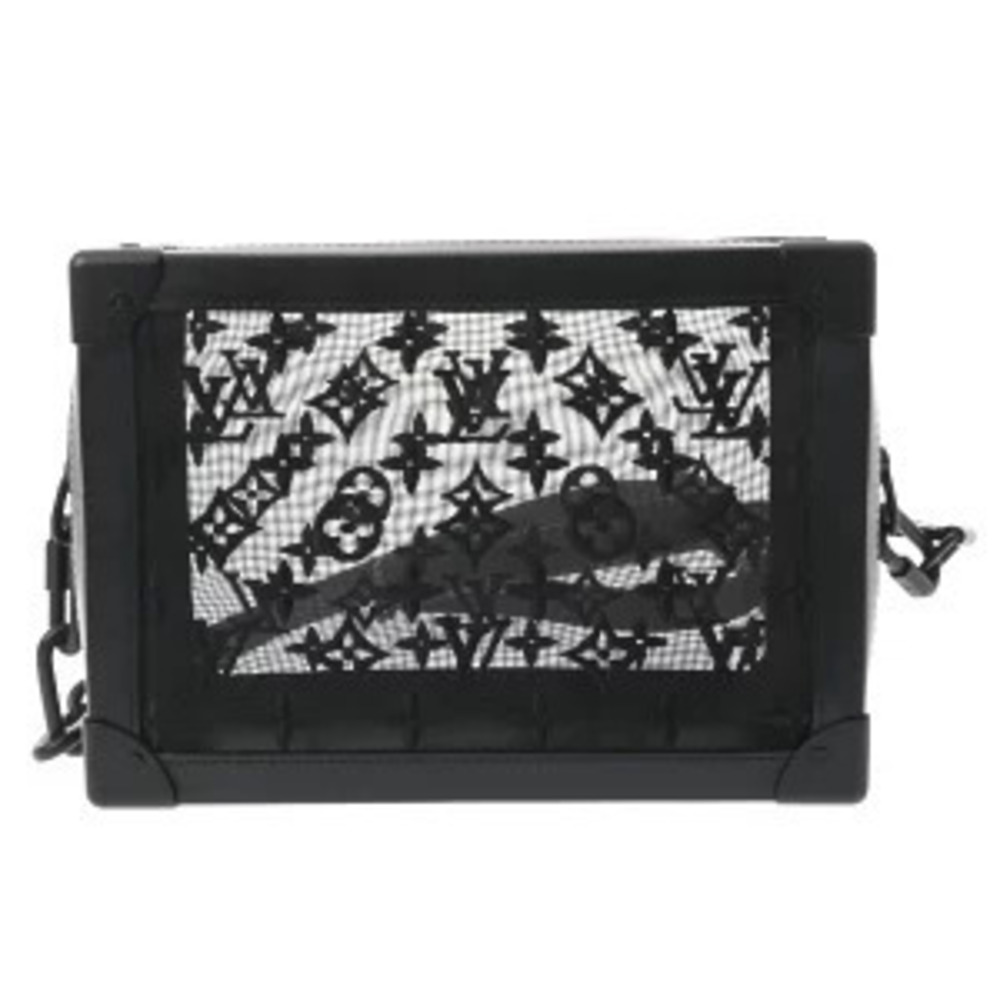 Louis Vuitton Monogram Mesh Soft Trunk Black Leather Shoulder Bag